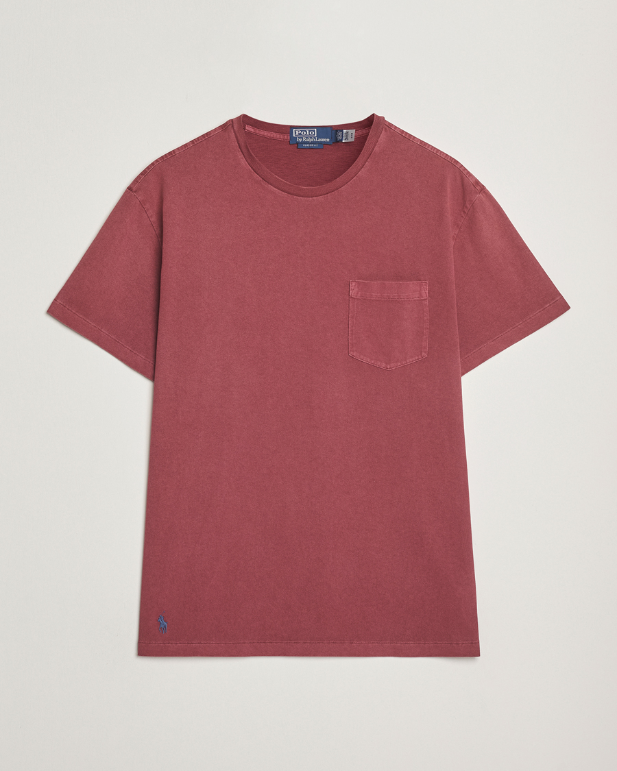 Herre | T-Shirts | Polo Ralph Lauren | Washed Classic Fit Pocket Tee Red Wine