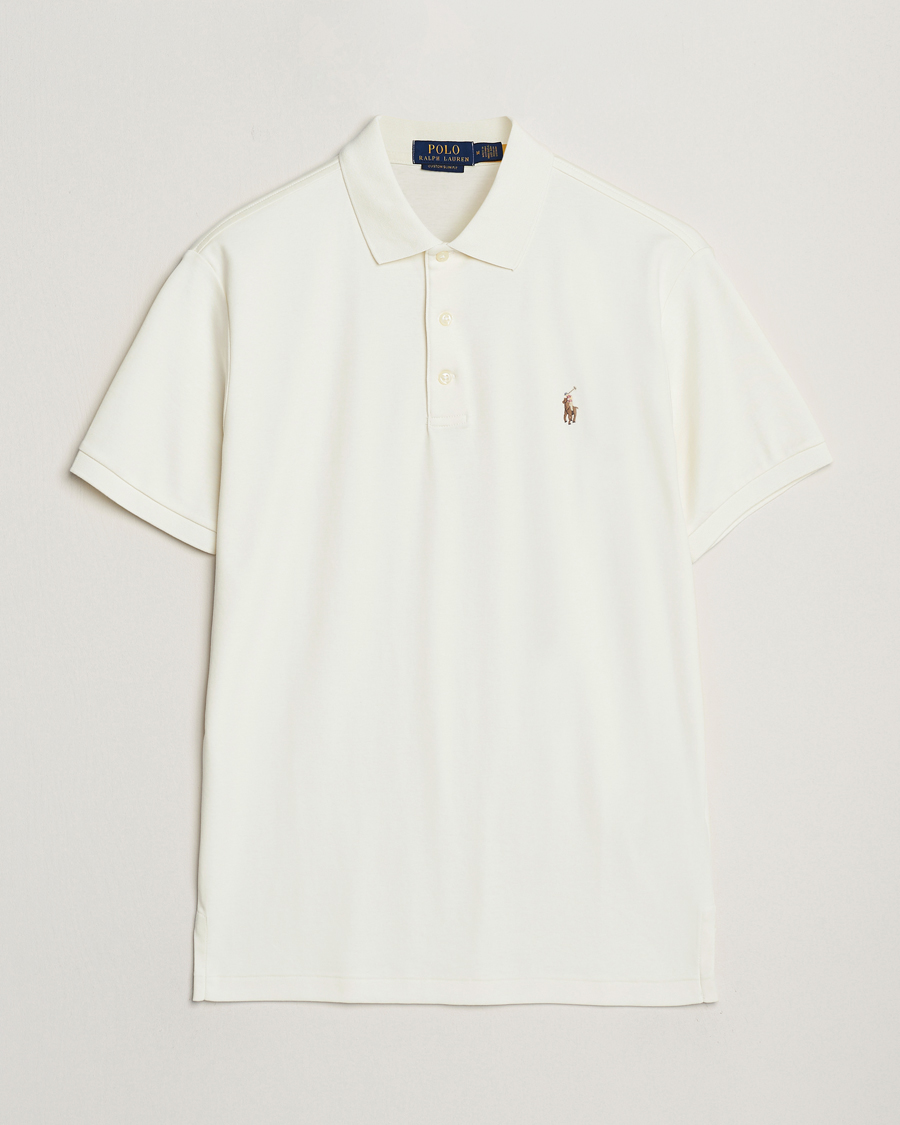 Herre | Pikéer | Polo Ralph Lauren | Luxury Pima Cotton Polo Pale Cream