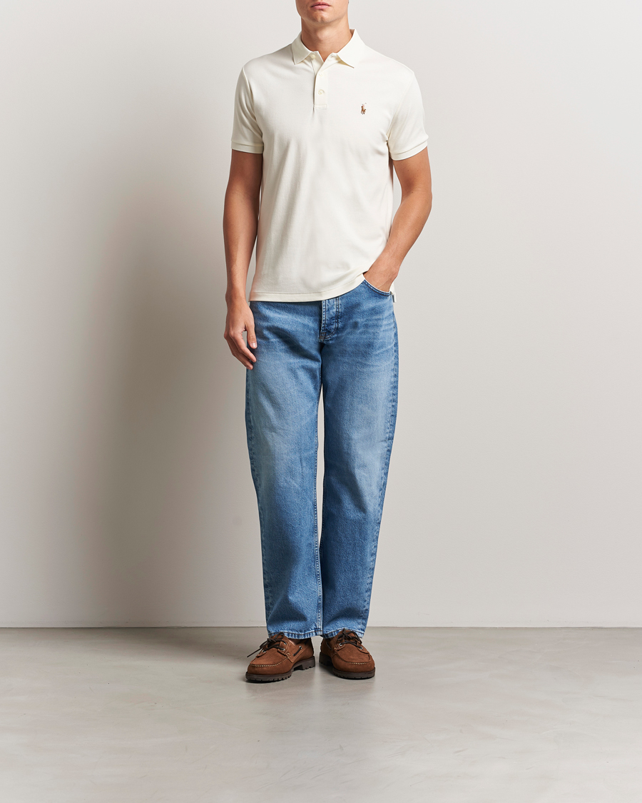 Herre | Pikéer | Polo Ralph Lauren | Luxury Pima Cotton Polo Pale Cream