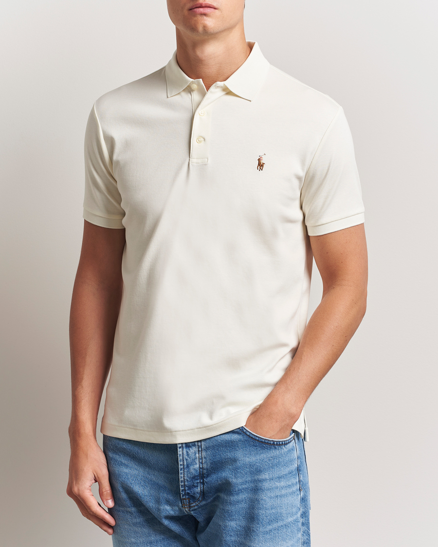 Herre | Pikéer | Polo Ralph Lauren | Luxury Pima Cotton Polo Pale Cream