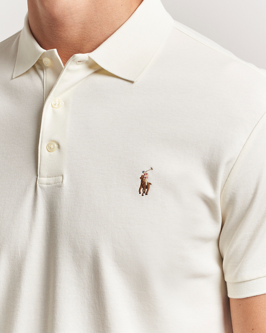 Herre | Pikéer | Polo Ralph Lauren | Luxury Pima Cotton Polo Pale Cream