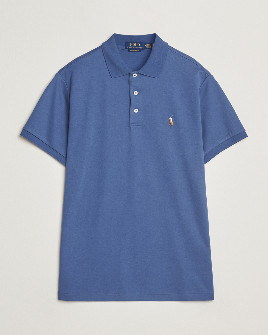 Herre | Pikéer | Polo Ralph Lauren | Luxury Pima Cotton Polo Earth Blue