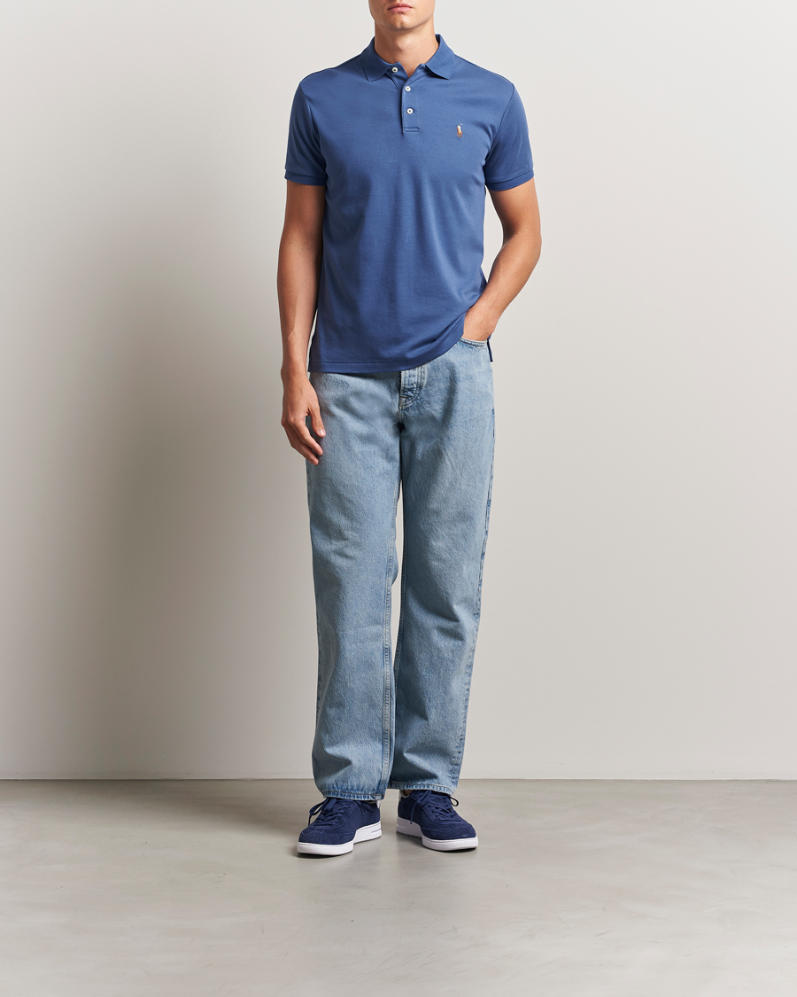 Herre | Pikéer | Polo Ralph Lauren | Luxury Pima Cotton Polo Earth Blue
