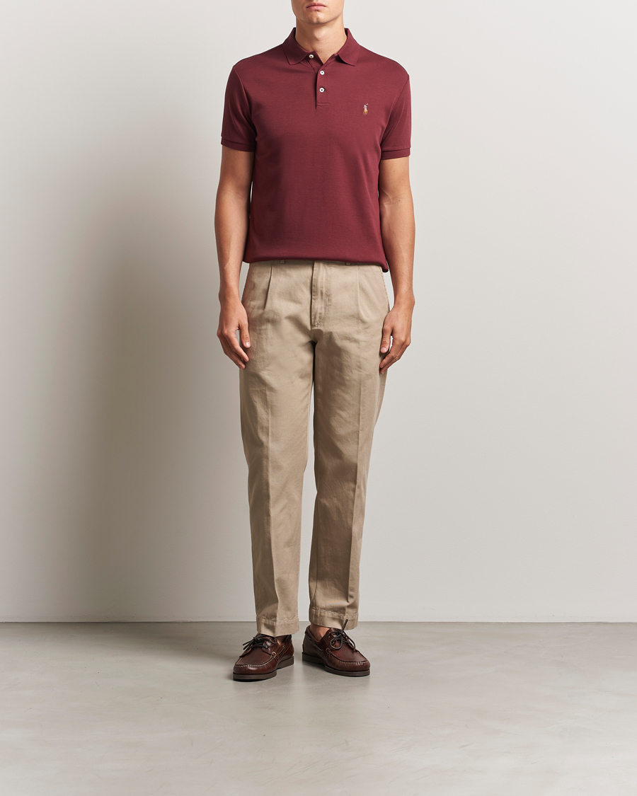 Herre | Pikéer | Polo Ralph Lauren | Luxury Pima Cotton Polo Red Wine