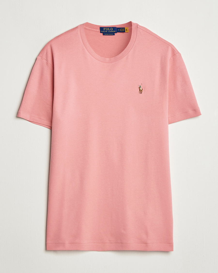 Herre | T-Shirts | Polo Ralph Lauren | Luxury Pima Cotton Crew Neck T-Shirt Desert Rose