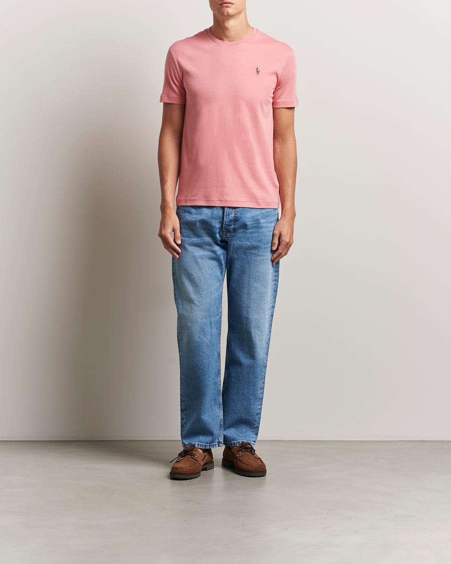 Herre | T-Shirts | Polo Ralph Lauren | Luxury Pima Cotton Crew Neck T-Shirt Desert Rose
