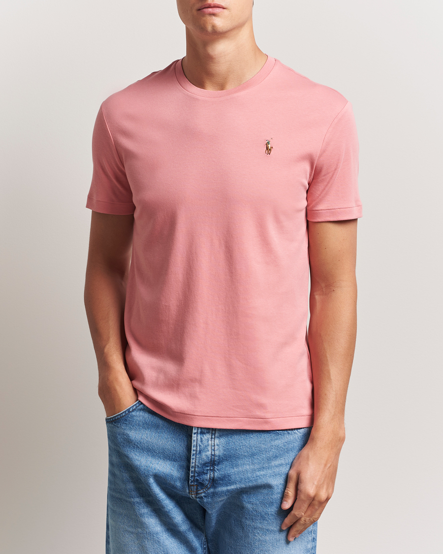Herre | T-Shirts | Polo Ralph Lauren | Luxury Pima Cotton Crew Neck T-Shirt Desert Rose