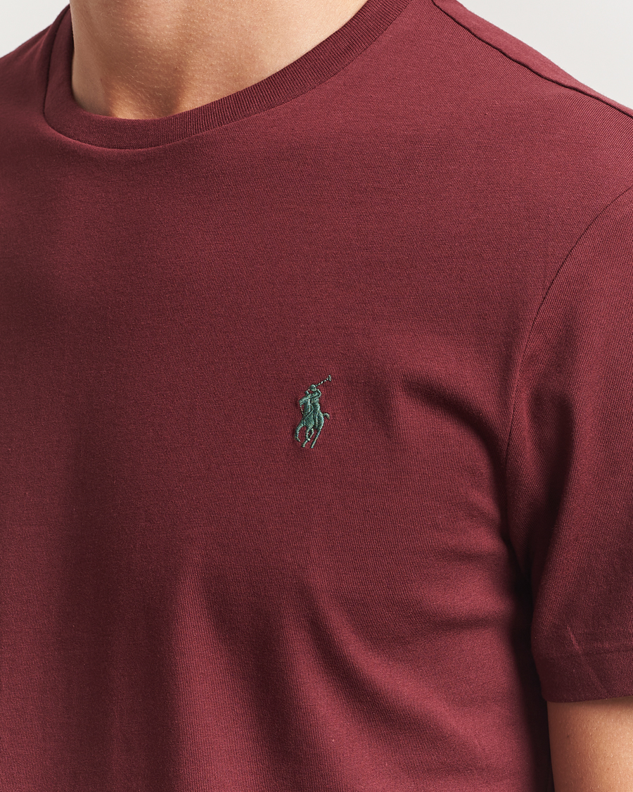 Herre | T-Shirts | Polo Ralph Lauren | Custom Slim Fit Crew Neck T-Shirt Red Wine