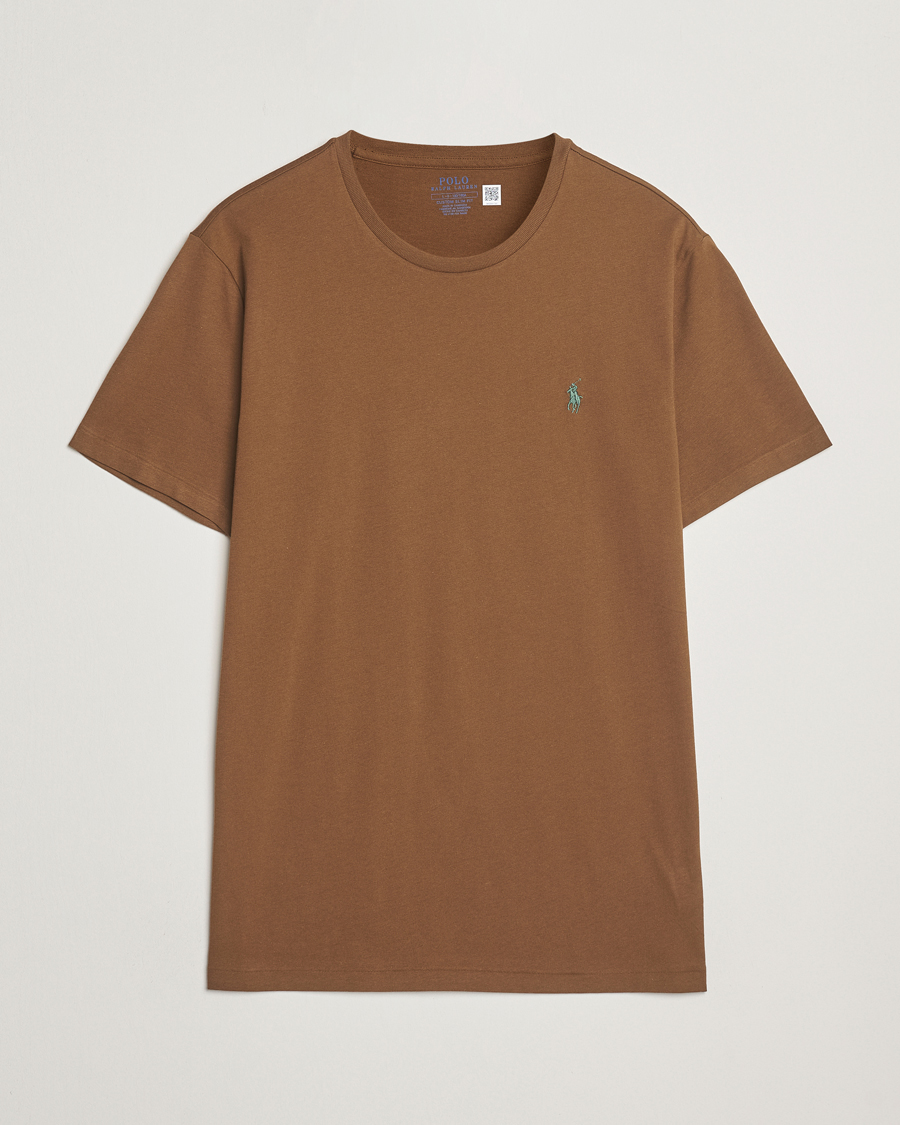 Herre | T-Shirts | Polo Ralph Lauren | Custom Slim Fit Crew Neck T-Shirt Nature Brown