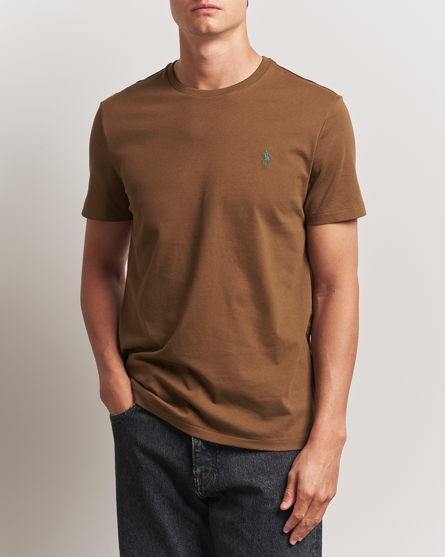 Herre | T-Shirts | Polo Ralph Lauren | Custom Slim Fit Crew Neck T-Shirt Nature Brown