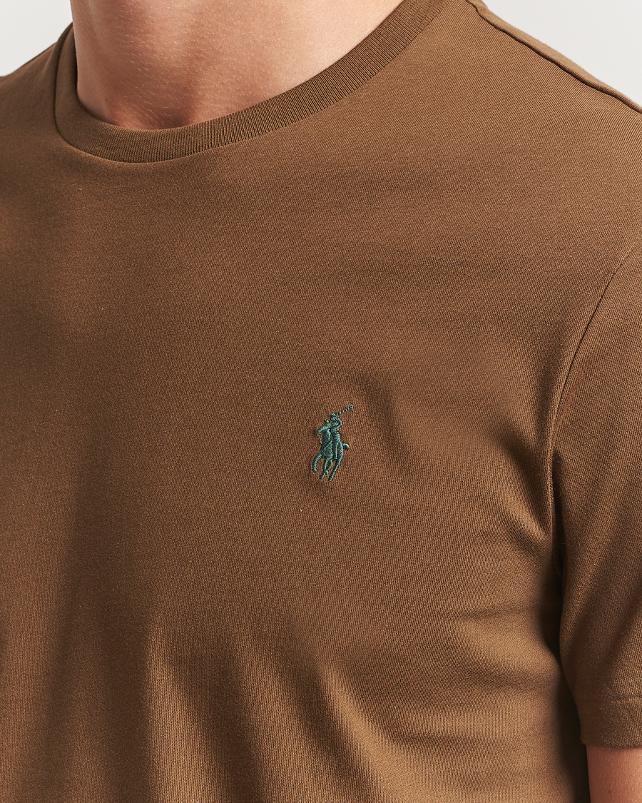 Herre | T-Shirts | Polo Ralph Lauren | Custom Slim Fit Crew Neck T-Shirt Nature Brown