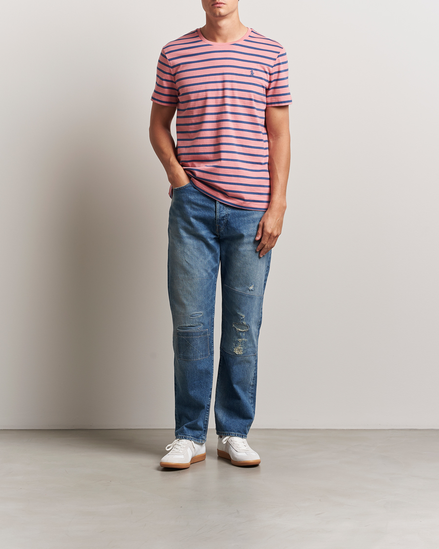 Herre | T-Shirts | Polo Ralph Lauren | Custom Slim Fit Striped Tee Desert Rose/Old Royal