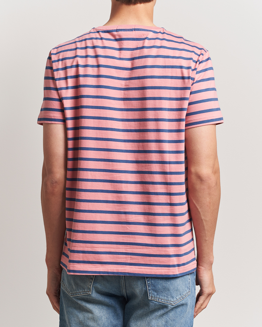Herre | T-Shirts | Polo Ralph Lauren | Custom Slim Fit Striped Tee Desert Rose/Old Royal