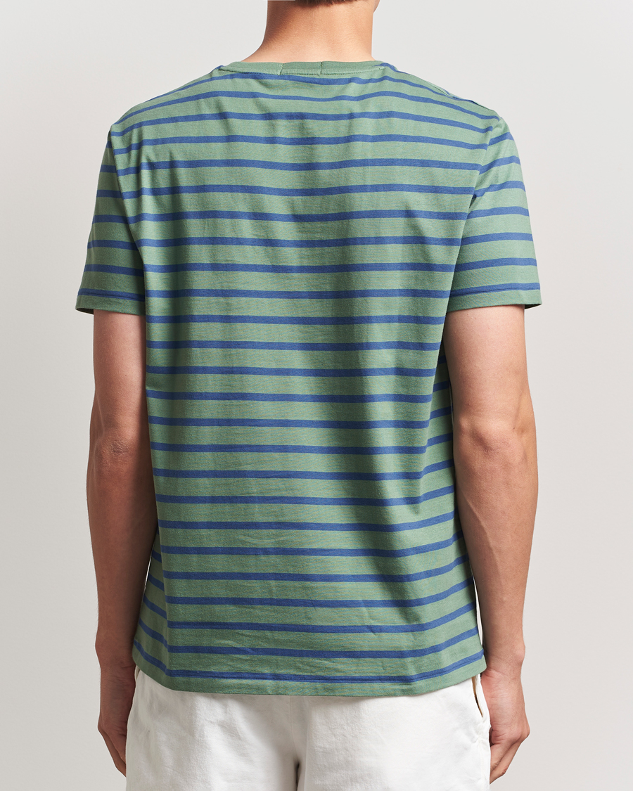 Herre | T-Shirts | Polo Ralph Lauren | Custom Slim Fit Striped Tee Green/Old Royal