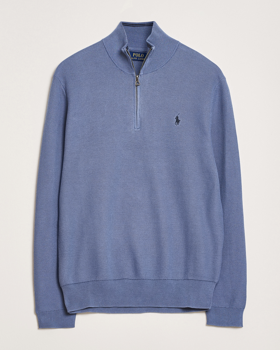 Herre | Gensere | Polo Ralph Lauren | Half Zip Cotton Pullover Capri Blue