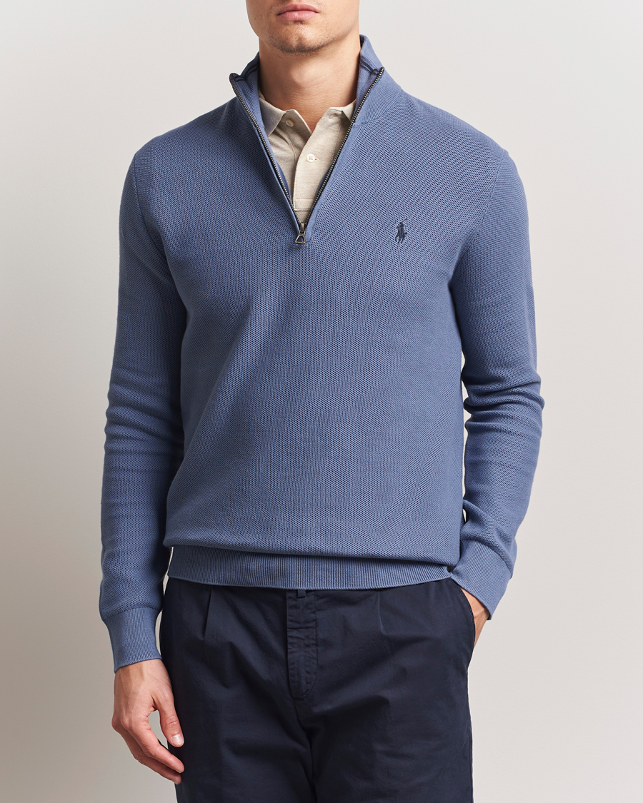 Herre | Gensere | Polo Ralph Lauren | Half Zip Cotton Pullover Capri Blue