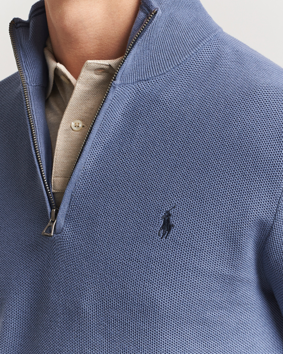 Herre | Gensere | Polo Ralph Lauren | Half Zip Cotton Pullover Capri Blue