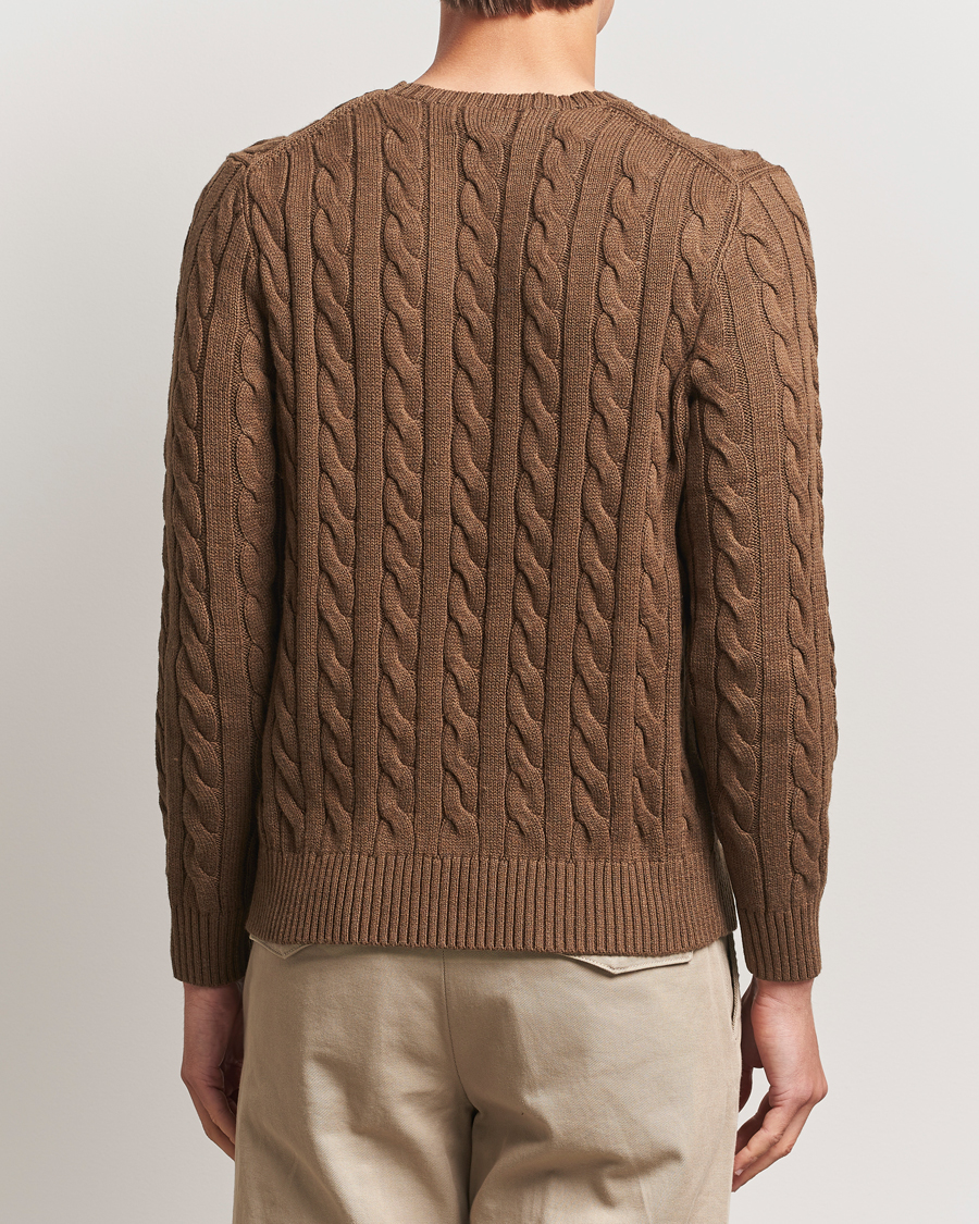 Herre | Gensere | Polo Ralph Lauren | Cotton Cable Pullover Coffee Brown Heather