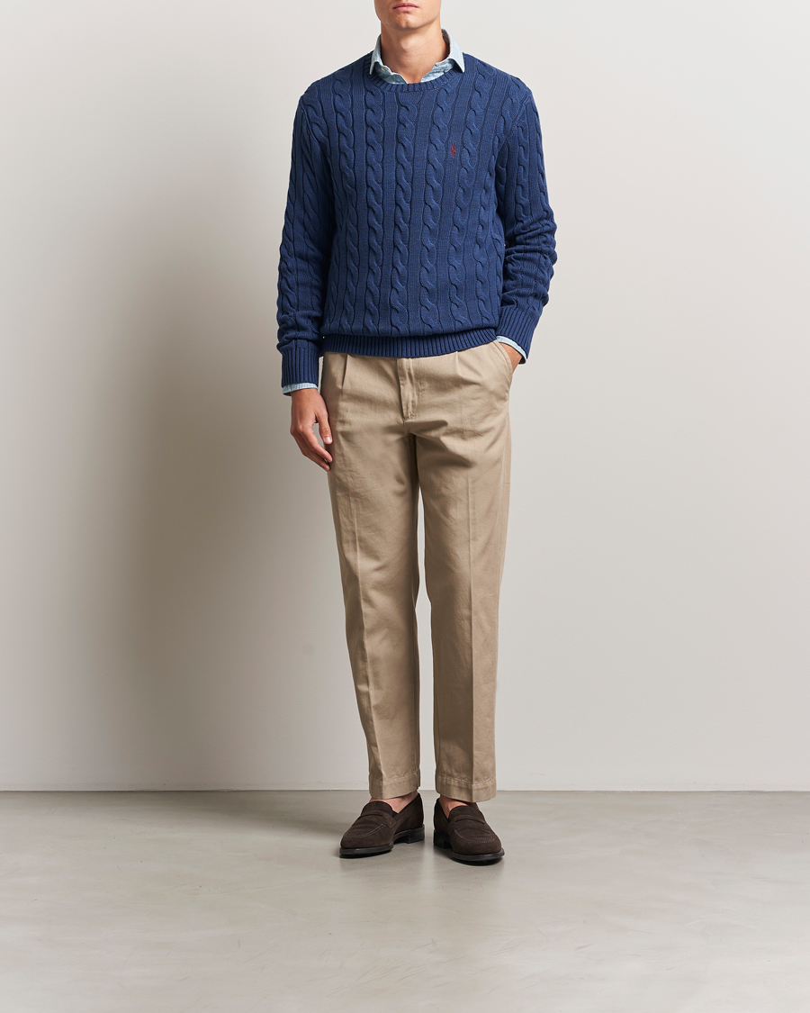 Herre | Gensere | Polo Ralph Lauren | Cotton Cable Pullover Light Navy