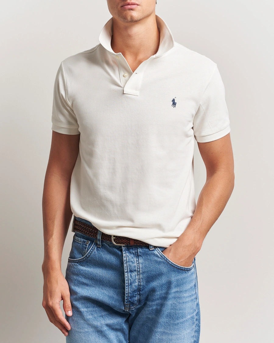 Herre | Pikéer | Polo Ralph Lauren | Slim Fit Polo Pale Cream