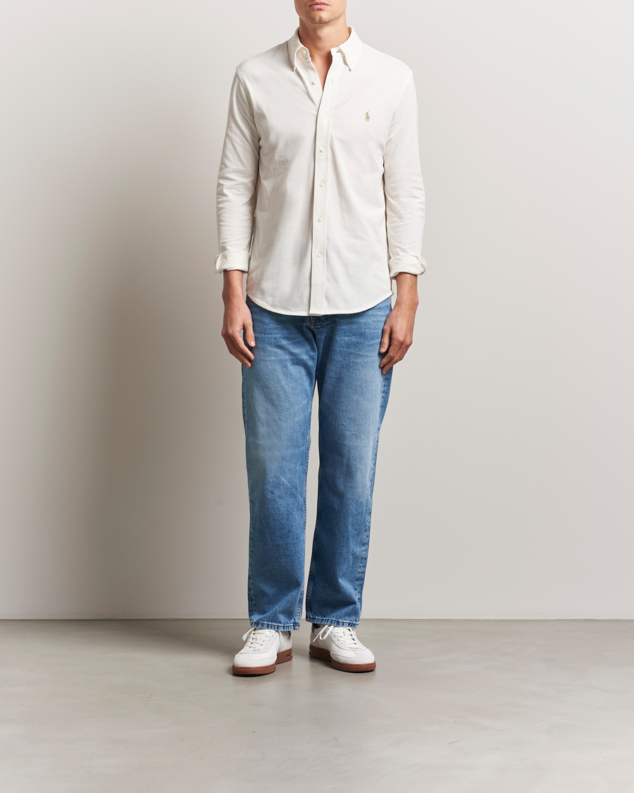 Herre | Skjorter | Polo Ralph Lauren | Featherweight Mesh Shirt Pale Cream