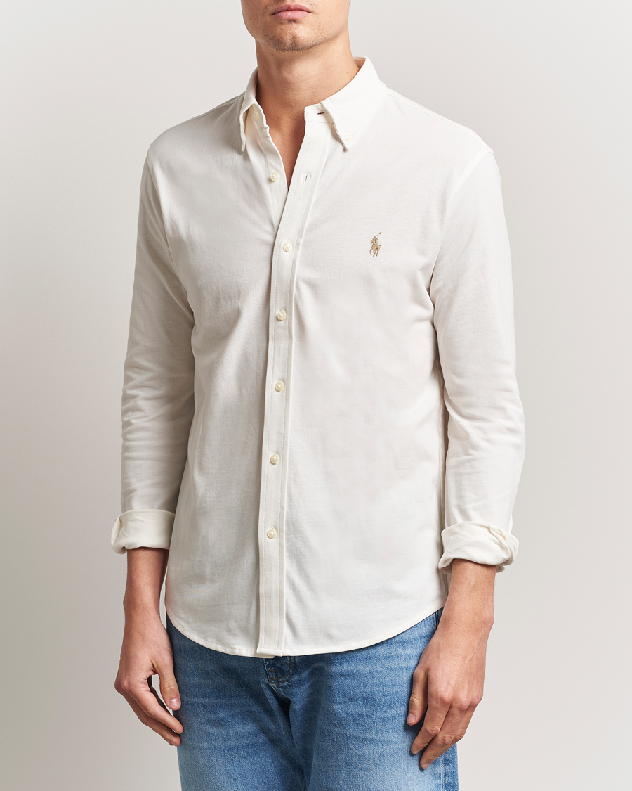 Herre | Skjorter | Polo Ralph Lauren | Featherweight Mesh Shirt Pale Cream