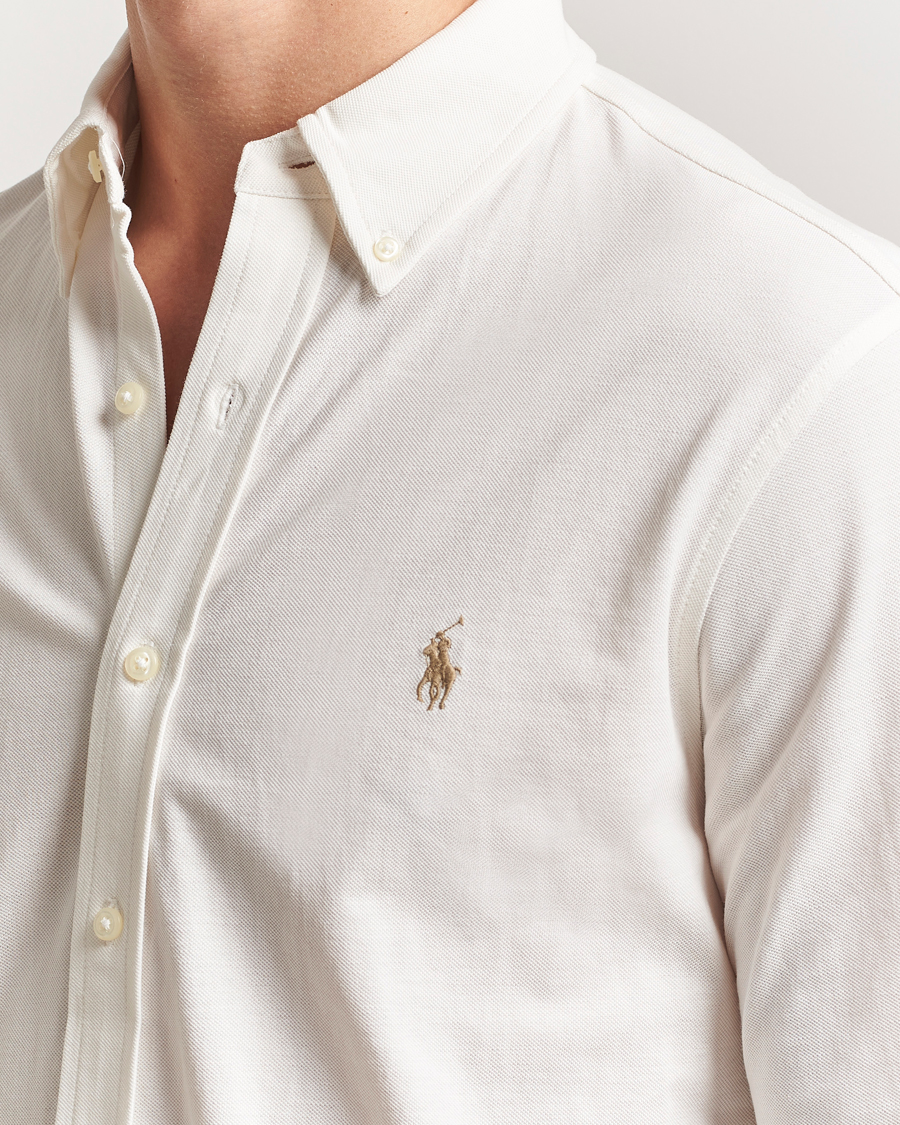 Herre | Skjorter | Polo Ralph Lauren | Featherweight Mesh Shirt Pale Cream