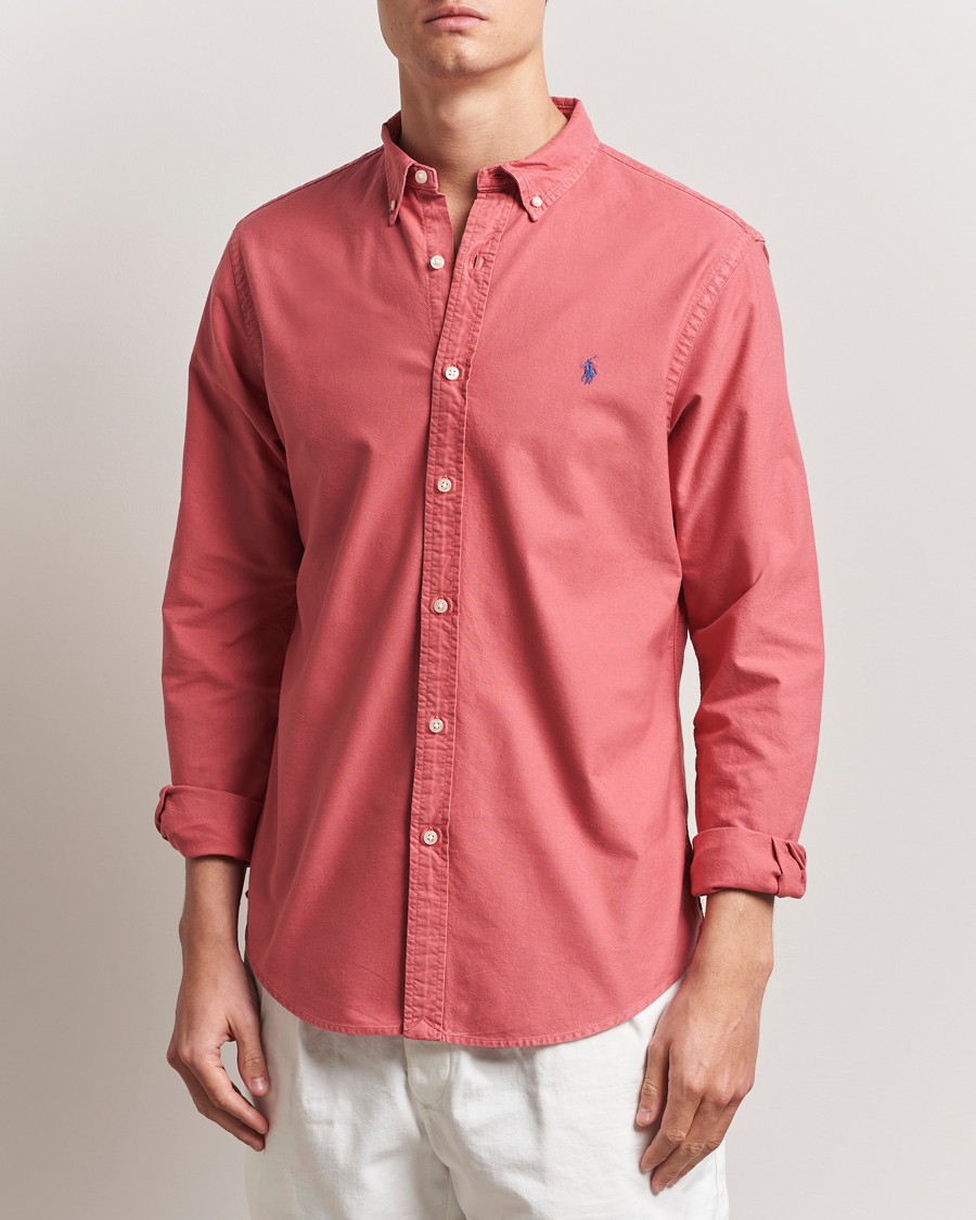 Herre | Skjorter | Polo Ralph Lauren | Slim Fit Garment Dyed Oxford Shirt Adirondack Berry