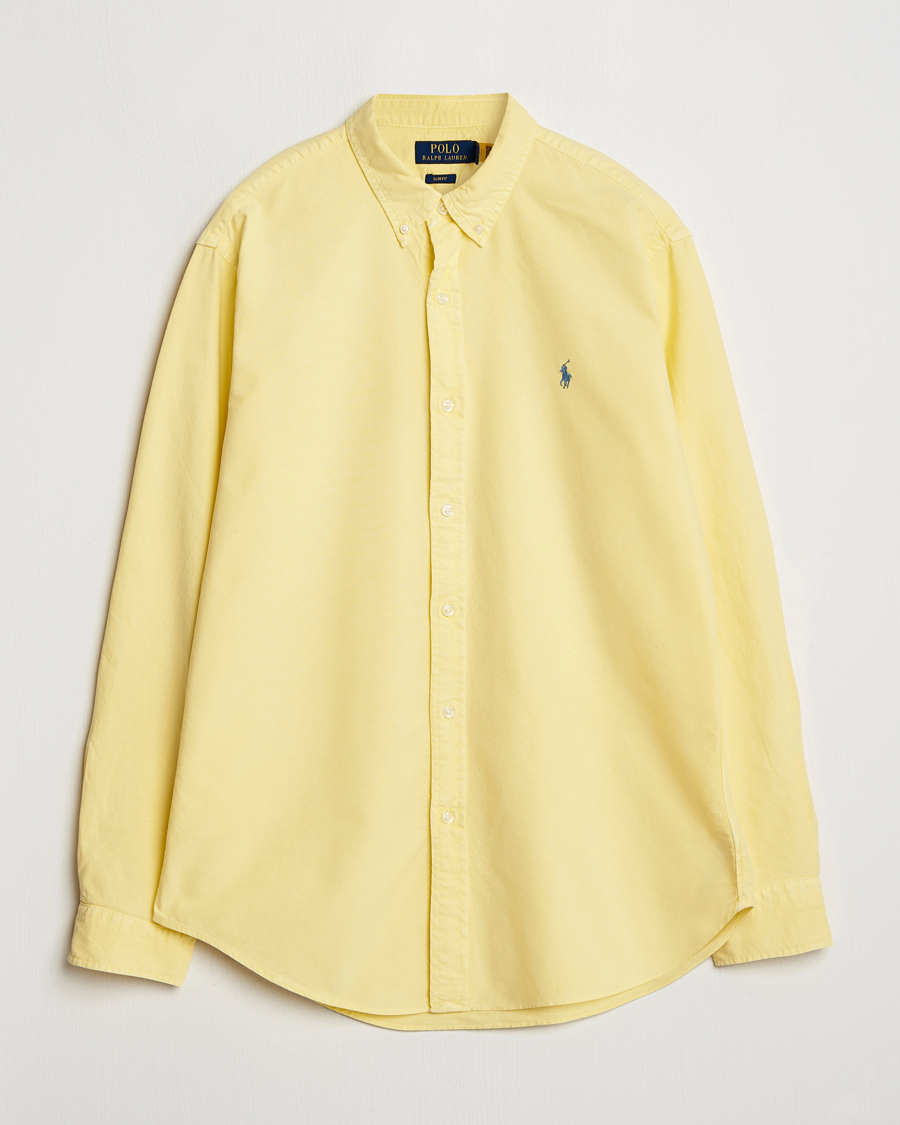 Herre | Nye produktbilder | Polo Ralph Lauren | Slim Fit Garment Dyed Oxford Shirt Wicket Yellow