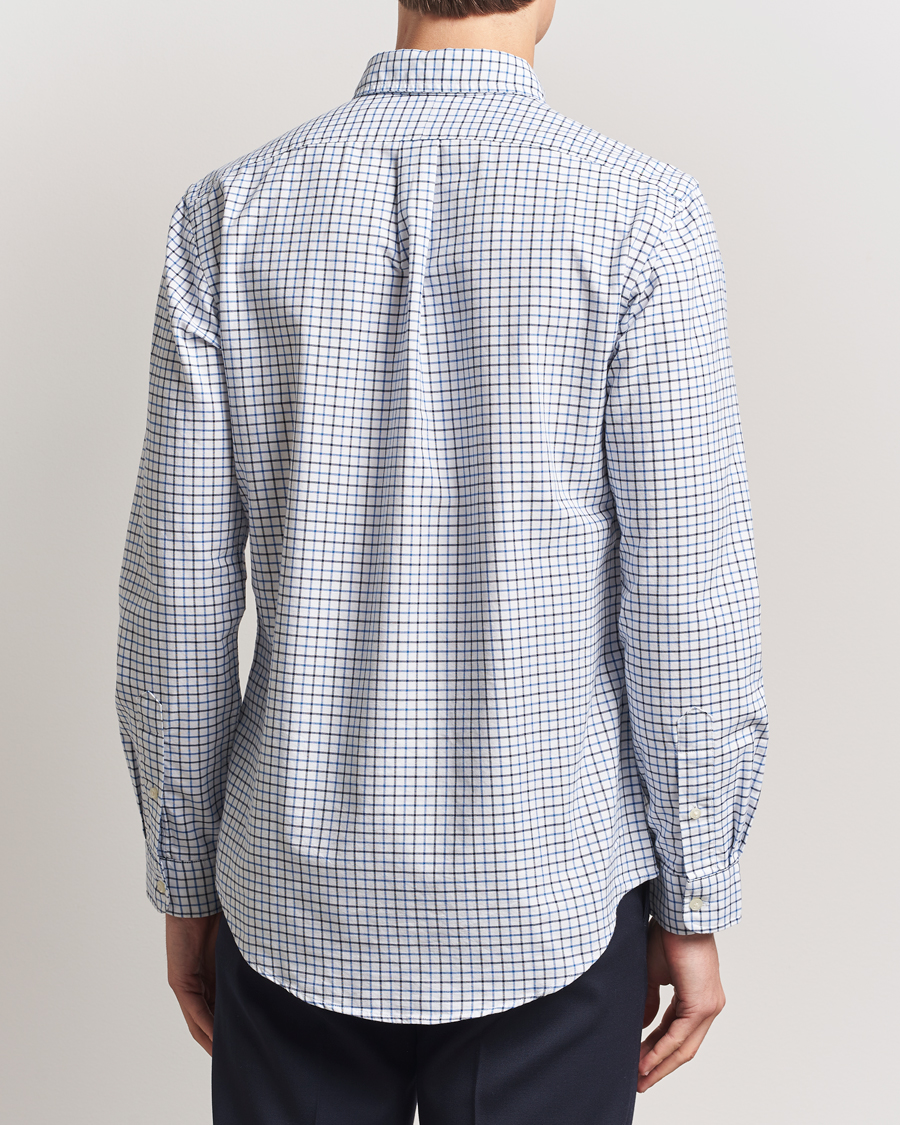 Herre | Skjorter | Polo Ralph Lauren | Custom Fit Checked Oxford Shirt White/Blue Multi