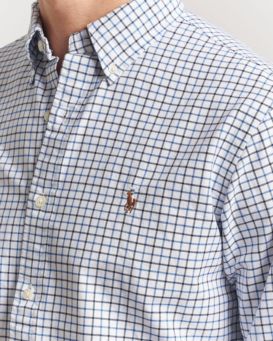Herre | Skjorter | Polo Ralph Lauren | Custom Fit Checked Oxford Shirt White/Blue Multi