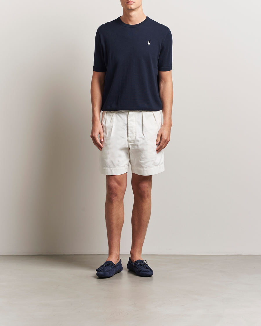 Herre | T-Shirts | Polo Ralph Lauren | Knitted Short Sleeve Tee Hunter Navy