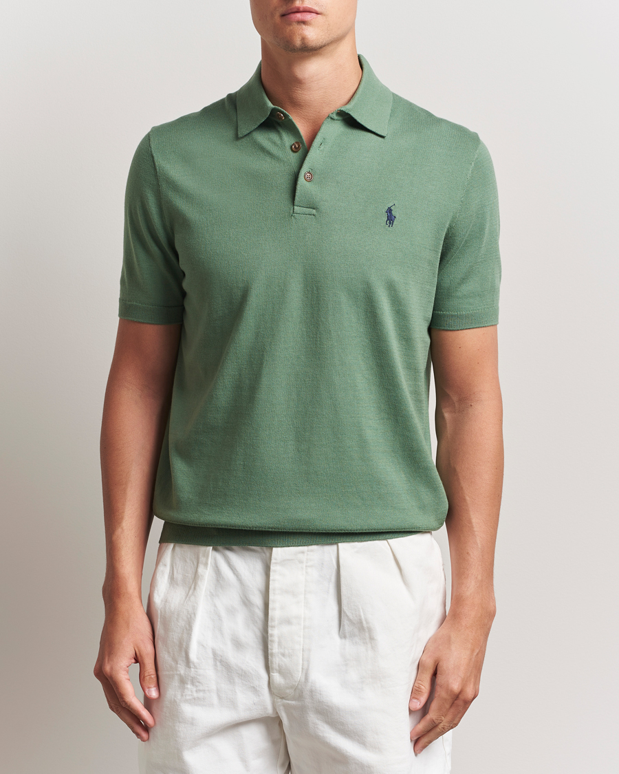 Herre | Gensere | Polo Ralph Lauren | Knitted Short Sleeve Polo Fatigue