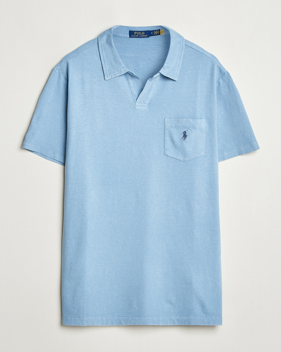 Herre | Pikéer | Polo Ralph Lauren | Johnny Cotton/Linen Polo Channel Blue