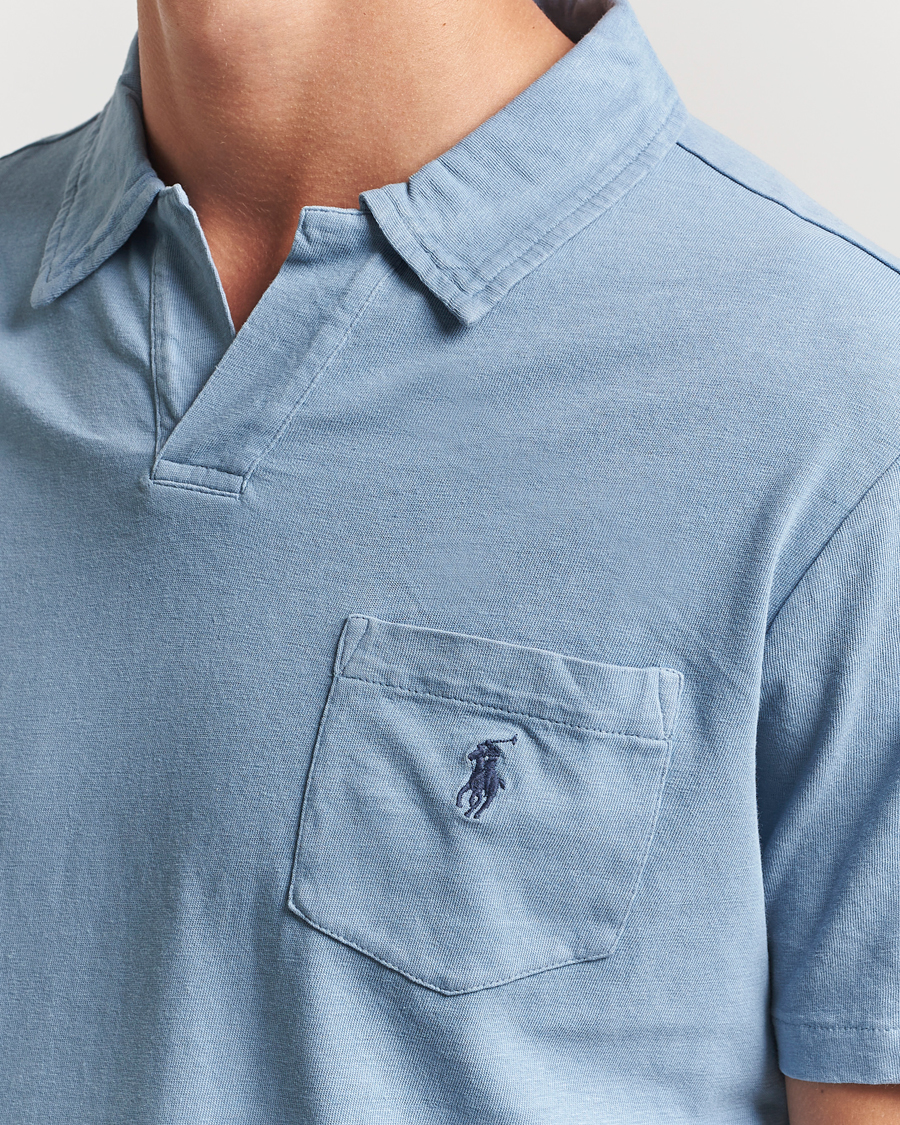 Herre | Pikéer | Polo Ralph Lauren | Johnny Cotton/Linen Polo Channel Blue