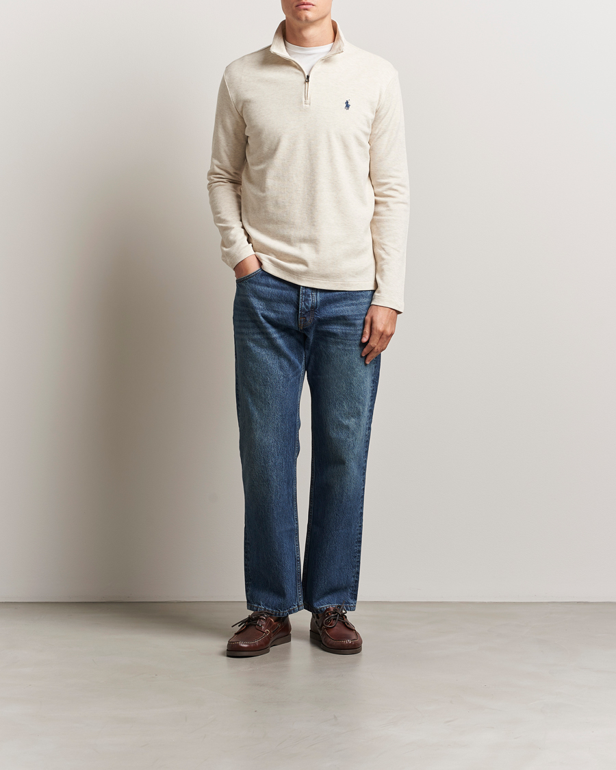 Herre | Gensere | Polo Ralph Lauren | Cotton/Nylon Half Zip Chalk Heather