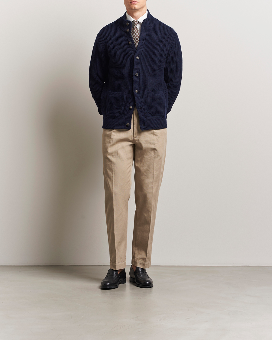 Herre | Gensere | Polo Ralph Lauren | Cotton/Wool Button Cardigan Hunter Navy