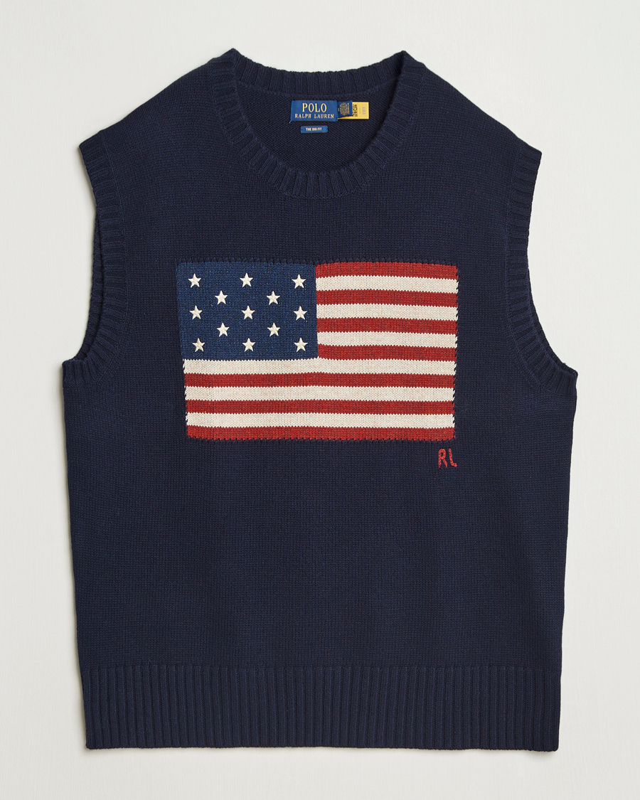 Herre | Gensere | Polo Ralph Lauren | US Flag Cotton/Wool Vest Hunter Navy