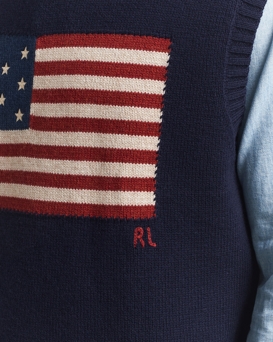 Herre | Gensere | Polo Ralph Lauren | US Flag Cotton/Wool Vest Hunter Navy