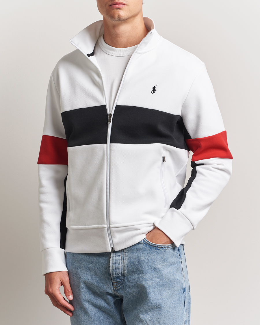 Herre | Gensere | Polo Ralph Lauren | Striped Track Jacket Ceramic White/Multi