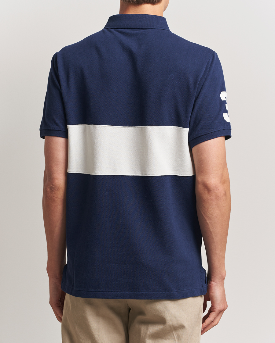 Herre | Pikéer | Polo Ralph Lauren | Custom Slim Block Stripe Polo Newport Navy/Nevis