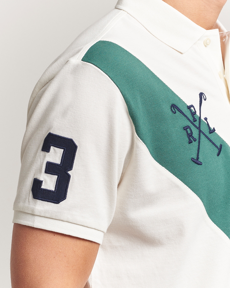 Herre | Pikéer | Polo Ralph Lauren | Custom Slim Diagonal Stripe Polo Nevis/Washed Forest