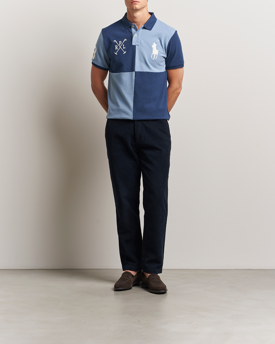 Herre | Pikéer | Polo Ralph Lauren | Custom Slim Check Polo Rustic Navy/Channel Blue