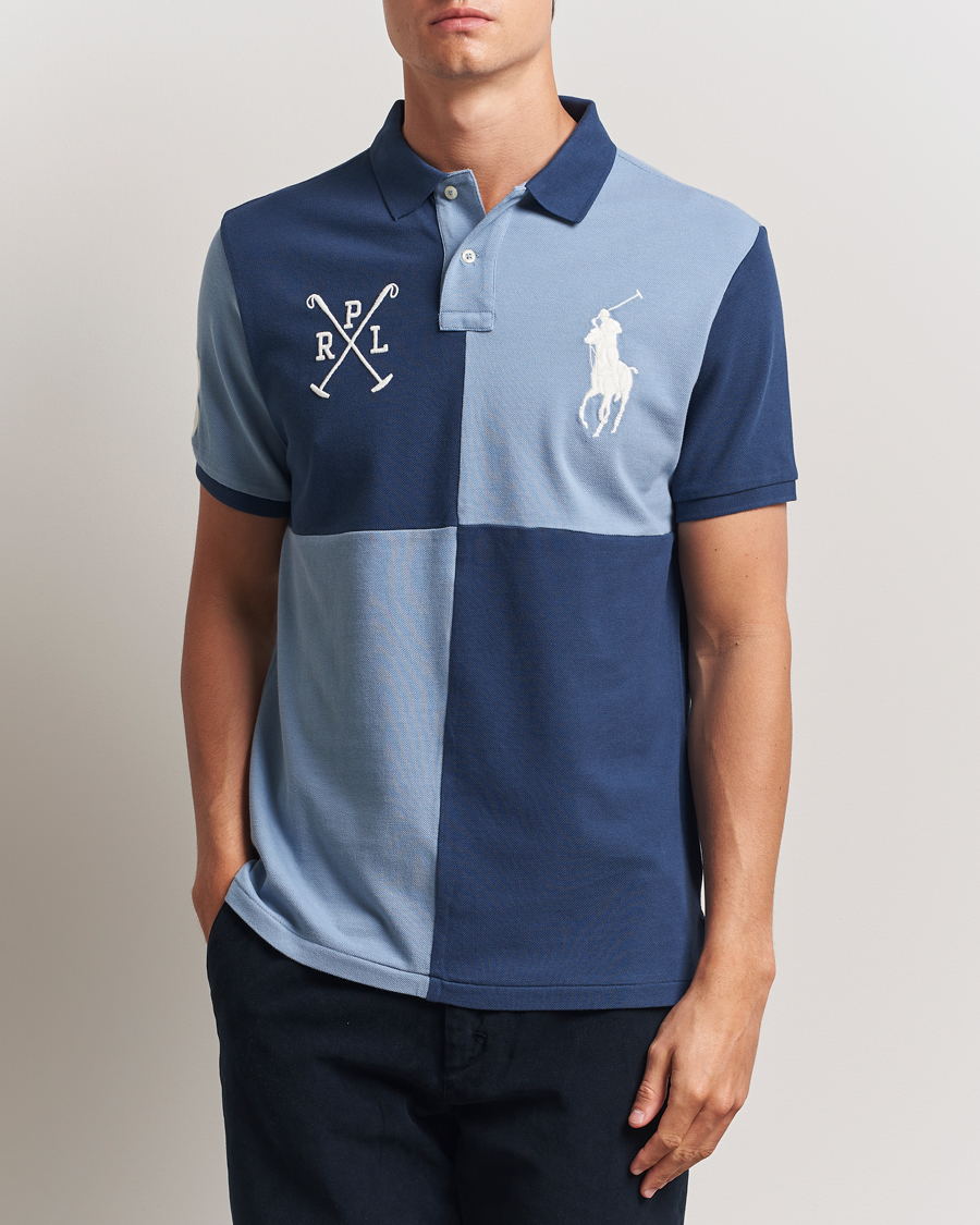 Herre | Pikéer | Polo Ralph Lauren | Custom Slim Check Polo Rustic Navy/Channel Blue