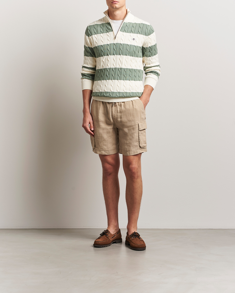 Herre | Shorts | GANT | Regular Fit Linen Cargo Shorts Concrete Beige