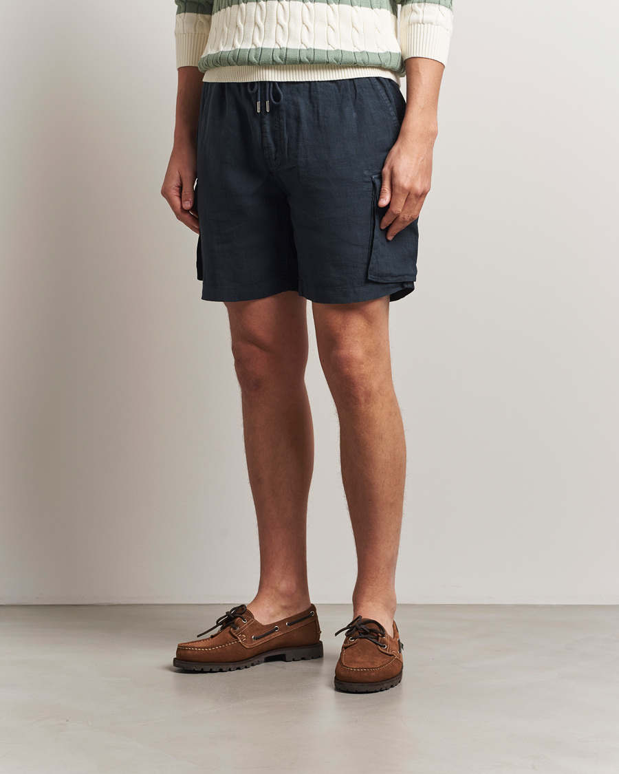 Herre | Shorts | GANT | Regular Fit Linen Cargo Shorts Darkened Navy