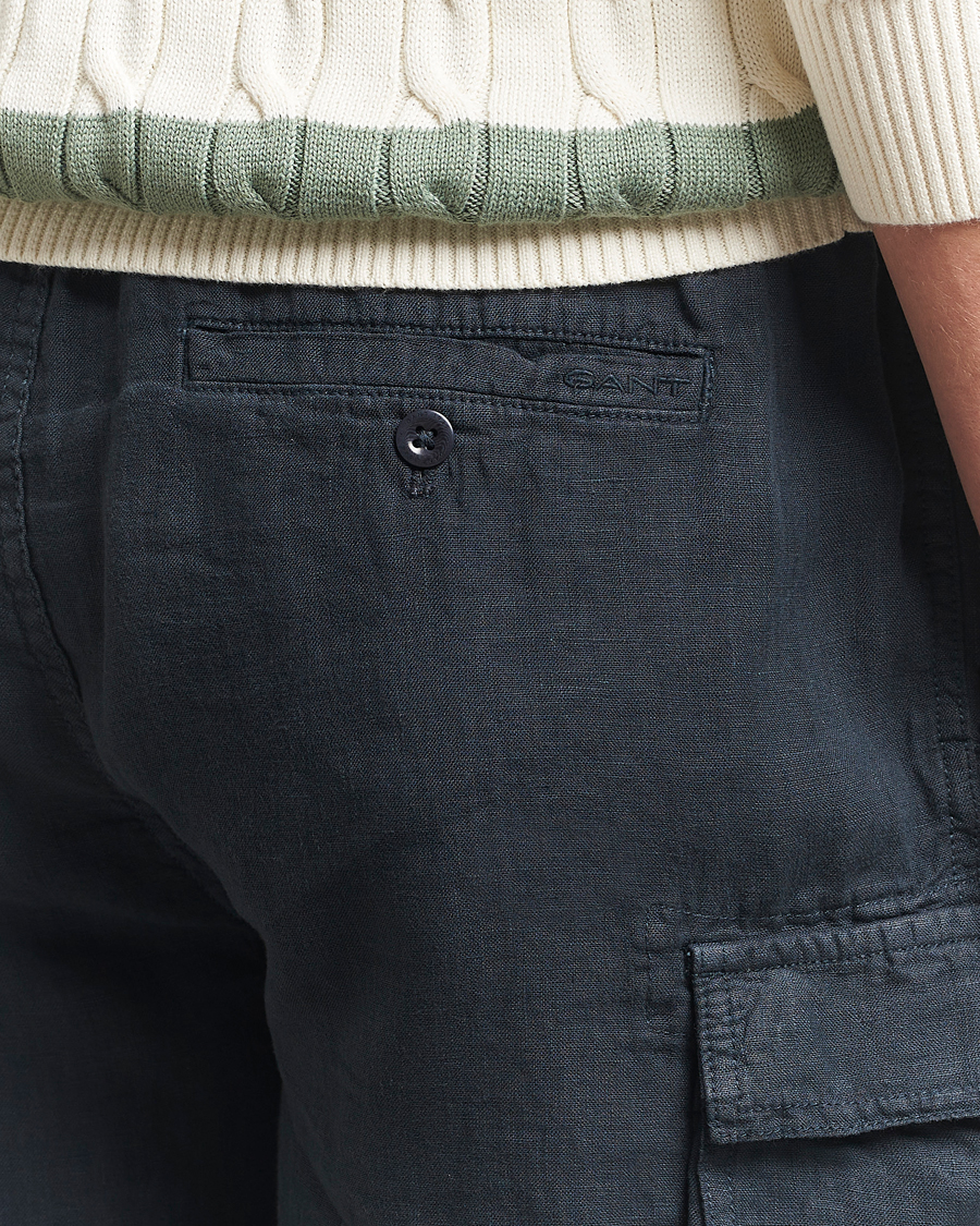 Herre | Shorts | GANT | Regular Fit Linen Cargo Shorts Darkened Navy