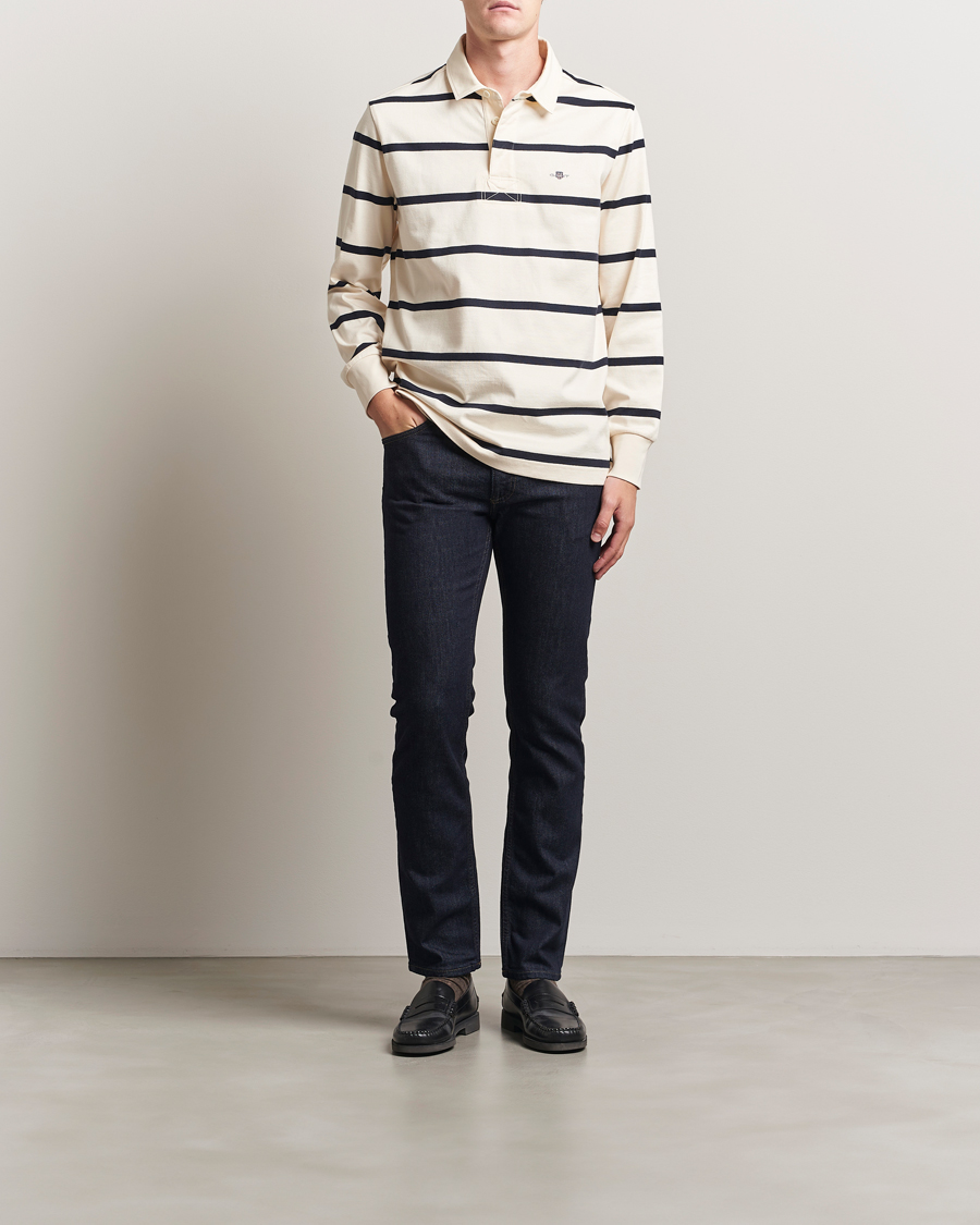 Herre | Gensere | GANT | Thin Stripe Heavy Rugger Cream