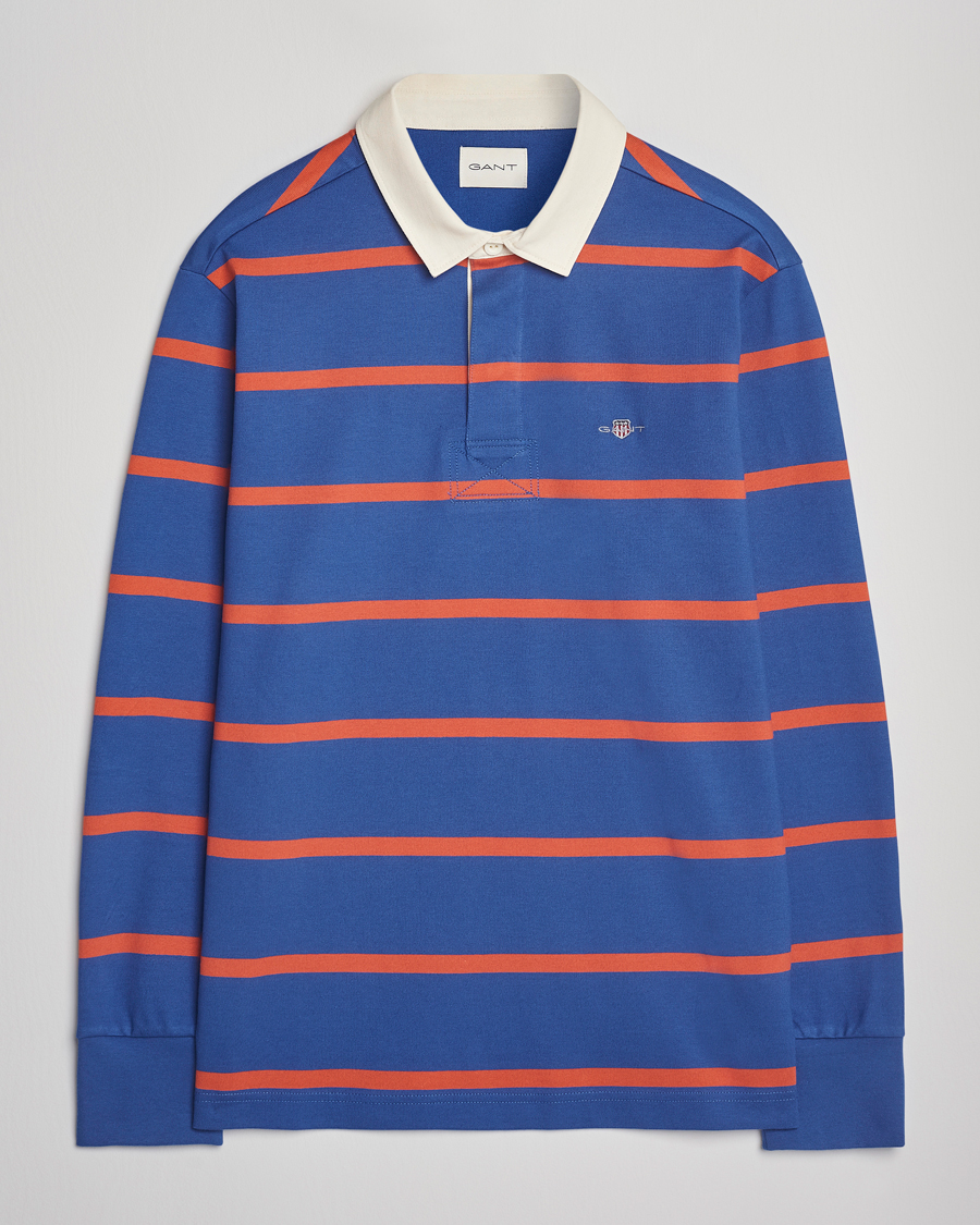 Herre | Gensere | GANT | Thin Stripe Heavy Rugger Rich Blue