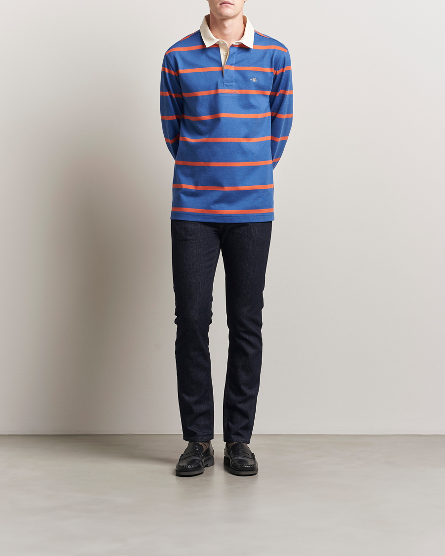 Herre | Gensere | GANT | Thin Stripe Heavy Rugger Rich Blue